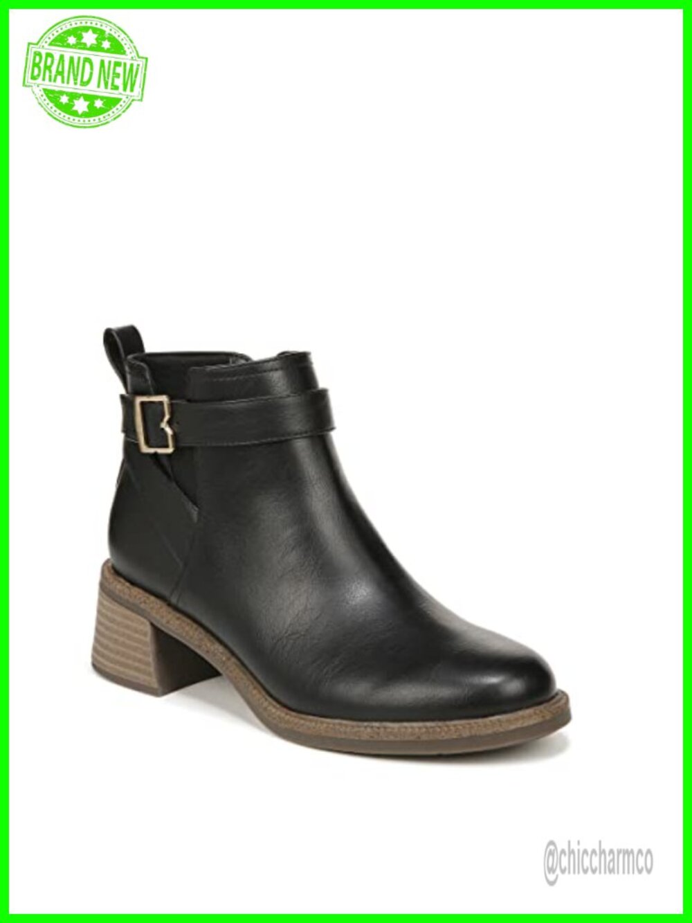Womens Retrospect Ankle Bootie Faux Leather Block Heel Side Zip Casual